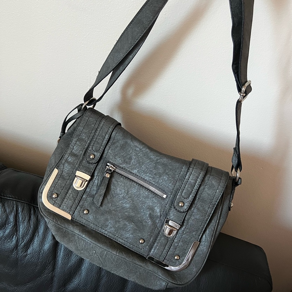 Gray Leather Bag